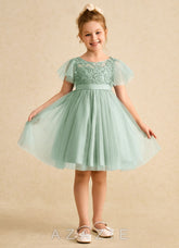 Azazie Queenie Agave A-Line Lace Dress