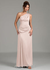 Azazie Zahira Blushing Pink Sheath One Shoulder Stretch Satin Dress blushing_pink