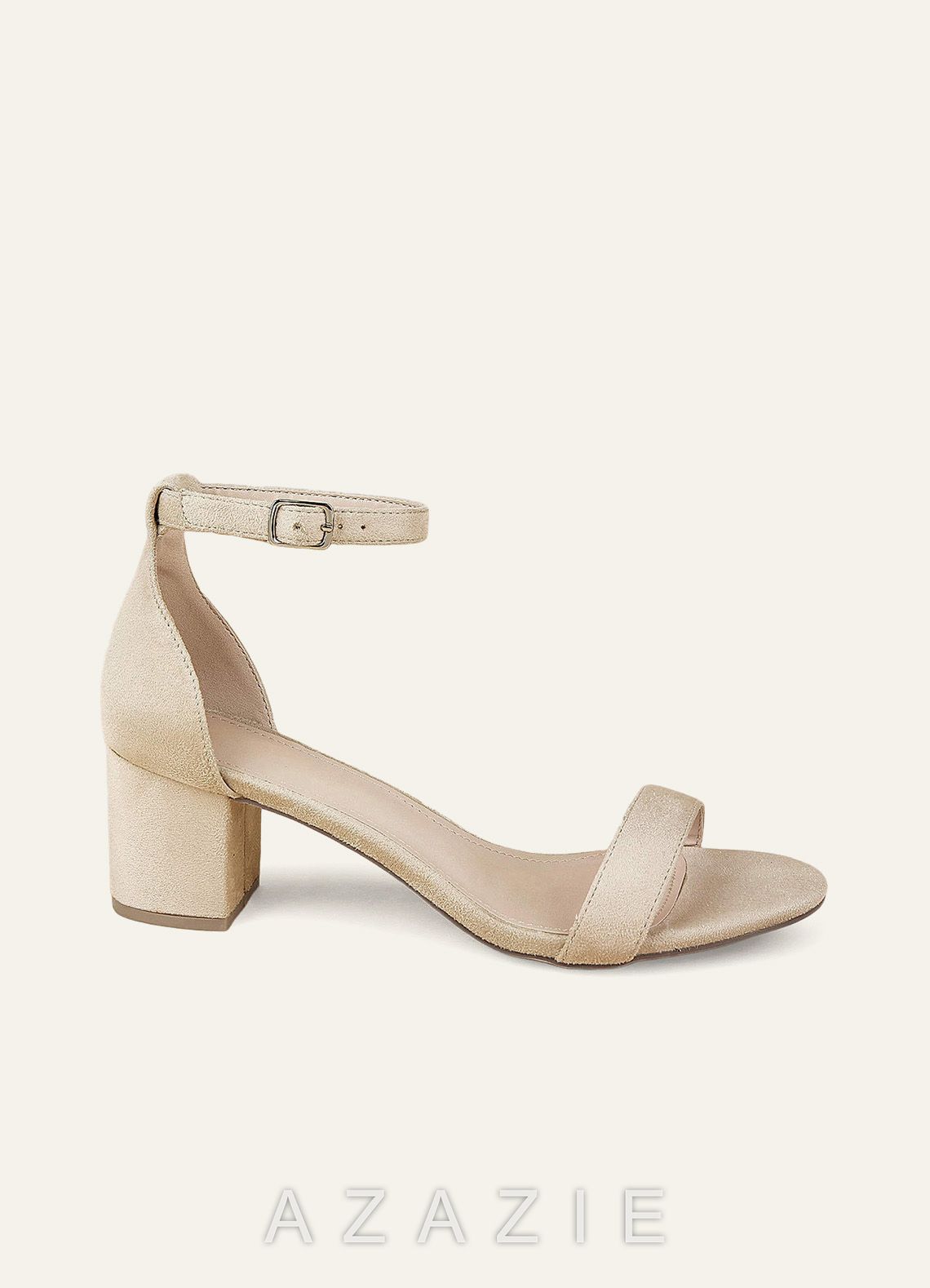 One-Strap Buckle Block Heel Sandals