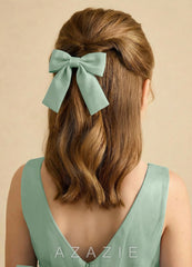 Girls Matte Satin Bow Hair Clip agave