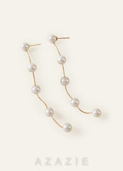 Vintage Pearl Tassel Earrings gold