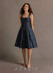 Jackey {color} Jacquard Pleated Midi Dress navy_#ny134188