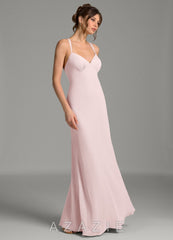 Azazie Suttona Blushing Pink Mermaid Chiffon Dress blushing_pink
