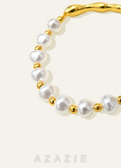 Organic Gold & Pearl Bracelet gold