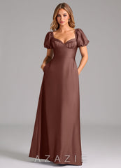Azazie Fatima Espresso A-Line Sweetheart Neckline Stretch Satin Dress espresso