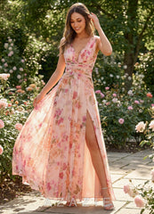 Xavira {color} Maxi Dress sp_abstract_bouquet_floral_#111401