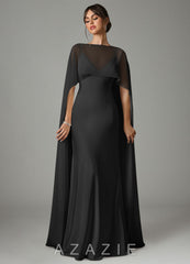 Azazie Stefania Black A-Line Stretch Satin Dress