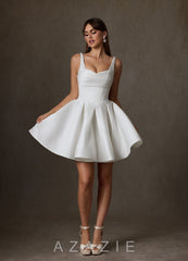 Azazie Zelina Diamond White A-Line Sweetheart Neckline Satin Dress diamond_white