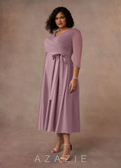 Azazie Maritza Dusty Rose A-Line Pleated Matte Satin Dress dusty_rose