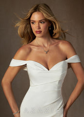 Azazie Brenna Diamond White Mermaid Strapless Crepe Back Satin Dress