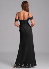 Azazie Johana Black Mermaid Off the Shoulder Chiffon Convertible Dress black