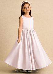 Azazie Nellia Blushing Pink A-Line Bow Matte Satin Dress blushing_pink