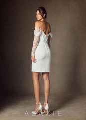 Azazie Alesya Diamond White A-Line Sweetheart Neckline Lace Dress diamond_white