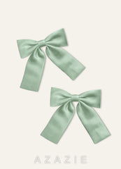 Girls Matte Stain Bow Hair Clip Set(Pack of 2)