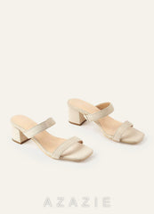 Two Strap Low Chunky Heel Sandal
