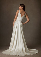 Azazie Samira Antique White A-Line Square Neckline Charmeuse Dress antique_white