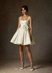 Azazie Ruby Antique White A-Line with Pockets Floral Jacquard Dress antique_white