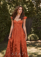 Jianna {color} Flutter Sleeves Maxi Dress sp_rust_#bm134263