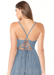 Azazie Aaida Dusty Blue A-Line Corset Chiffon Dress dusty_blue