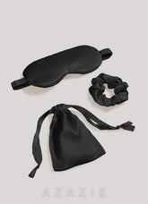 Satin Hair Scrunchie and Eye Mask Set