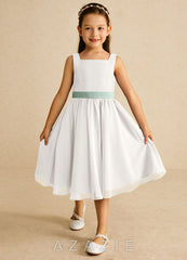 Azazie Elina Ivory Agave A-Line Sleeveless Chiffon Dress ivory/agave