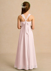 Azazie Tater Girls Formal Blushing Pink A-Line Pleated Chiffon Dress blushing_pink