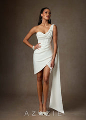 Azazie Yusra Diamond White Sheath Sweetheart Neckline Crepe Back Satin Dress diamond_white