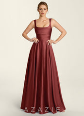 Margot Burnt Umber Satin Corset A-line Dress