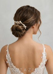 Pearl Gold Hair Comb Set gold