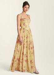 Aurelie Light Yellow Lace A-Line Dress
