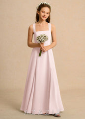 Azazie Tater Girls Formal Blushing Pink A-Line Pleated Chiffon Dress blushing_pink