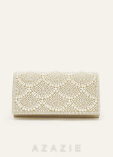Scalloped Pearl Embellished Clutch