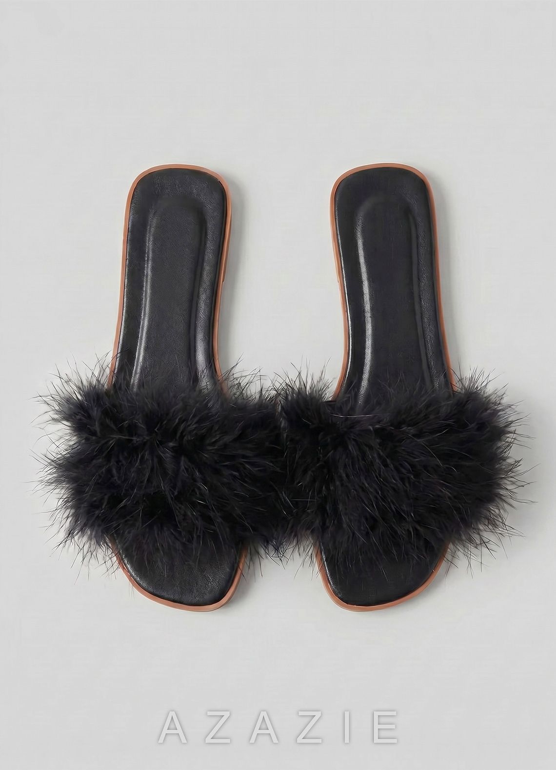Bridal Feather Slippers for Getting Ready