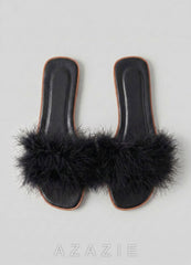 Bridal Feather Slippers for Getting Ready