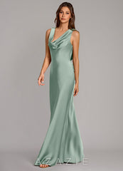 Azazie Cheryl Agave Mermaid Stretch Satin Dress agave