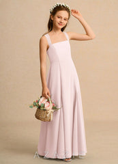 Azazie Tater Girls Formal Blushing Pink A-Line Pleated Chiffon Dress blushing_pink