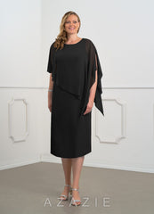 Azazie Sparrow Black Sheath Sequins Chiffon Dress black