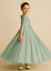 Azazie Precious Dusty Sage A-Line Lace Tulle Dress dusty_sage