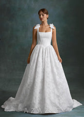 Azazie Rosalinda Diamond White Ball-Gown with Pockets Floral Burnout Dress diamond_white