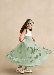 Azazie Vi Dusty Sage A-Line Sleeveless Tulle Dress dusty_sage