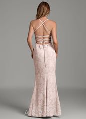 Azazie Dara Blushing Pink Mermaid Corset Floral Burnout Dress blushing_pink