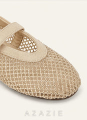 Celeste Rhinestone Mesh Mary Jane Flats champagne