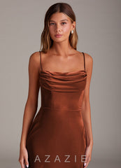 Azazie Saige Terracotta Sheath Off the Shoulder Velvet Convertible Dress terracotta