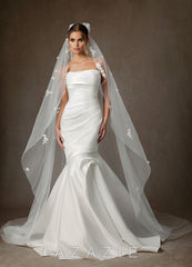 The Garden Tiers 3D Floral Chapel Veil diamond_white