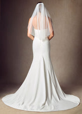 Jenna Pearl Waist Length Veil