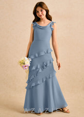 Azazie Aria Girls Formal Dusty Blue Mermaid Ruched Chiffon Dress dusty_blue