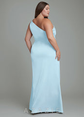 Azazie Akilah Sky Blue Mermaid One Shoulder Stretch Satin Dress sky_blue