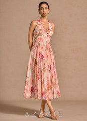 Idunn {color} Midi Dress sp_abstract_bouquet_floral_#111401