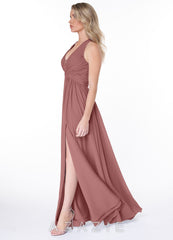 Azazie Jaclyn Desert Rose A-Line Pleated Chiffon Dress desert_rose