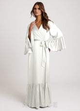 Long Bridal Ruffle Robe
